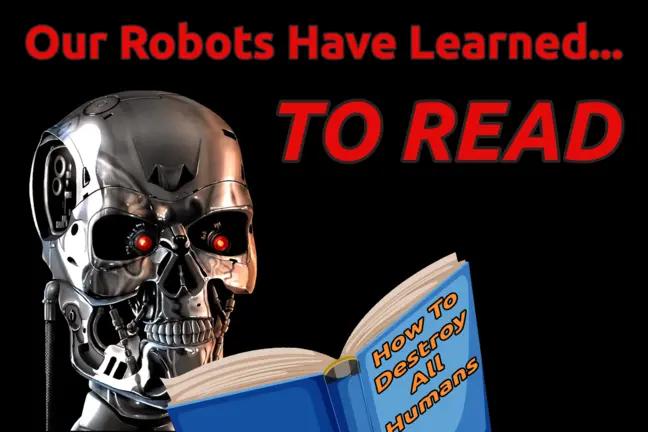 Terminator T-800 reading a book